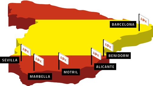 Kaart Spanje met locaties APK-stations